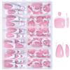 XFSRG 144 PCS Unghie Finte Mani e Piedi Rettangolare Corto Press on Nails Copertura Totale Morbido e Liscio per Donne e Ragazze