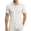 Generico Polo Uomo Manica Corta Polo Uomo Tshirt in Maglia Traforata Tinta Unita, Traspirante E Comodo, Top Manica Corta per Ogni Giorno E Outdoor