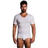 OLTREMARE Maglia Mezza Manica Uomo Collo V in Cotone 3 PZ (IT 7 UK 44 FR 6 DE 7 USA XXL, Bianco)