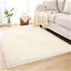 AIMECO Tappeto a pelo lungo, grande bianco crema, sfumato, 200 x 300 cm, antiscivolo, leggero, stile scandinavo, ideale per soggiorno e camera da letto