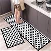 Sxdgus Tappeto Cucina 2 Pezzi Tappetini da Cucina Antiscivolo Motivo Bianco e Nero Tappeti Cucina Lavabile Regalo Passatoia Corridoio Facile da Pulire per Sala Da Pranzo, Cucina 50x80cm+50x120cm
