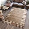 TAPISO Sari Tappeto Soggiorno Moderni Pelo Corto Moderno Motivo Geometrico Astratto Beige Marrone Salotto Sala Camera Oeko-Tex 140 x 190 cm