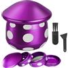 LHOEST Grinder - Macinaspezie grande, 50 mm, con raschietto e spazzola in plastica, 4 strati, design a fungo, colore: viola