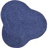carpetfine Tappeto di Iuta Alia forma speciale colore Blu 120x120 cm tessuto a mano di iuta | Tappeto naturale stile boho Tappeto Ovale a tessitura piatta per soggiorno e camera da letto