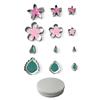KONFEN Set di 12 stampini per fiori Set in acciaio inossidabile, Pasticceria per compleanni, stampini per fondente Pasticceria e dessert multiuso, Con scatola per riporre