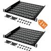 Tecmojo Mensola per montaggio a rack 0,5U per server rack da 25,4 cm di larghezza, vassoio a sbalzo ventilato profondo 20 cm, ripiano in metallo per armadio di rete, recinzione server, flusso d'aria