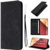 LSPCASA Protettiva Case Per Xiaomi Redmi Note 13 Pro 4G / Xiaomi Poco M6 Pro 4G Pelle Artificiale Cover Redmi Note 13 Pro Con Slot Per Schede Funzione Supporto Custodia Nero