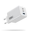 Pxwaxpy 130W Caricatore USB C Rapido【Mini & Potente】GaN IV Alimentatore con 3 Porte, PD PPS QC Presa USB Multiplo 65W Caricabatterie USB C da Muro per MacBook Pro/Air, iPhone 17/16/15/14, i-Pad Galaxy(Bianco)