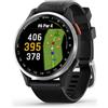 Garmin Approach® S44, Essential Golf GPS Smartwatch, display AMOLED, funzioni in corso, lunetta in alluminio argento con cinturino in silicone nero