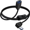 YINGAYOU Cavo USB 3.0 con Interruttore On/Off USB A 90 Gradi con Interruttore Supporta 5Gbps Trasmissione Dati e Funzione di Ricarica, Per PC Portatile, Ventilatore, Lampade (Destra, 30 cm)