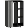 HOMCOM Armadio Guardaroba per Abiti con 4 Ruote, Asta, Appendiabiti e Ripiani Aperti, 80x40x128 cm, Nero | Aosom Italy