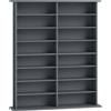 HOMCOM Libreria per CD e DVD con 16 Scomparti e 12 Ripiani Regolabili, Capienza Max. 720 CD/396 DVD e Blu-ray, Grigio | Aosom Italy