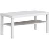 HOMCOM Tavolino Rettangolare da Salotto a 2 Livelli con Ripiano di Stoccaggio, 90x45x44,5 cm, Bianco | Aosom Italy