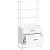HOMCOM Mobile Archivio con Scaffale, 2 Cassetti, Piano per Stampante e Serratura, per A4, Letter e Legal, Bianco | Aosom Italy