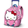 KARACTERMANIA Hello Kitty Heart-Zainetto 3D con Ruote Piccolo, Rosa, 26 x 34 cm, Capacità 7 L