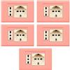 Electron CONFEZIONE DA 5 PLACCHE IN TECNOPOLIMERO, COMPATIBILE CON BTICINO MAGIC, 2 MODULI/POSTI, SINGOLO E DOPPIO, SCHUKO, UNEL, ARANCIONE PASTELLO, ALTA QUALITA',DESIGN CLASSICO, PER INTERRUTTORI/PRESE