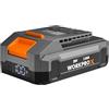 WORKPROX Batteria 20V 2,0Ah al litio, ricarica rapida USB-C, display LED, portatile, funzione power bank, per utensili WORKPROX 20V