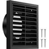 Hon&Guan Ø100 mm Griglia di Ventilazione Rettangolare, Griglia Aerazione ABS Plastica Quadrata con Protezione Contro Insetti Rimovibile per Bagno, Cucina, Aspirator, Ventola Aspirazione, Soffitto Nero