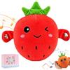 Drbrrly Interactive Music Plush Toy, Touch-Sensitive Banana & Fruit Plush Musical Sensory Toy with Sounds, Soft Interactive Figure for Parent-Child Play, Early Education Gift (Strawberry)