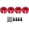 KooingTech Adattatore universale per ruota esagonale da 12 mm, adattatore universale per ruota esagonale per 1/10 scala RC auto (7 mm, rosso)