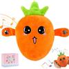Drbrrly Interactive Music Plush Toy, Touch-Sensitive Banana & Fruit Plush Musical Sensory Toy with Sounds, Soft Interactive Figure for Parent-Child Play, Early Education Gift (Carrot)