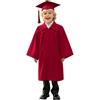 Generico Set Toga e Tocco per Bambini 2-12 Anni Costume da Laureato con Stola Cappello e Nappina 2026 Abito Diploma per Asilo Scuola Materna e Primaria Kit Completo Graduazione 4 Pezzi (Z1-Red, 6-7 Years)
