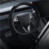 HJKDSZ Coprivolante antiscivolo in fibra di carbonio per Per Tesla Per Model 3 Y Per Highland Per Juniper Coprivolante Auto In Pelle Scamosciata Morbida Intrecciata Cucito Mano(Style 2)