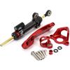 Generico Ammortizzatore di Sterzo per Honda CBR 600 RR, Nero con Staffe di Montaggio Rosse, Kit Completo