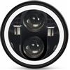 URAGER Per Sportster XL 1200 883 Faro Anteriore A LED Da 5,75 Pollici Per Motocicletta Luci Anteriori Moto(Nero)