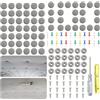 SanKristo 100 PCS Kit Riparazione Cielo Auto, Set Riparazione Tetto Auto Interno, Universale Rivetti per Riparazione Tetto Auto con Puntine, Cacciaviti e Metro a Nastro per Tutte Le Auto (Grigio)