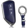 OFF WE GO Custodia Chiave Cover Chiave Guscio Chiavi per VW Golf 8 MK8 Skoda Octavia 8 Enyaq Cupra Born Formentor Seat Leon Ateca Coprichiave Macchina Copri Chiavi Telecomando Auto Portachiavi, Blu