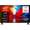 TCL 43S5L TV QLED, SMART TV, 43 ", Full-HD, Processore CA55x4, Classe F