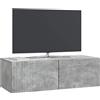 vidaXL Mobile Porta TV da Muro Grigio Cemento 98 x 41 x 30 cm, Salotto, Unità moderna per intrattenimento, Consolle TV rettangolare, Armadietto da parete spazioso e stiloso
