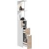 HOMCOM Colonna Bagno, Mobile Bagno Salvaspazio in Legno, Mobiletto con Armadietto, Ripiani e Cassetti, 15x33x136.8 cm, Colore Legno
