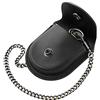 Tiong Vintage Black/Brown PU Leather 45 mm Pocket Watch Pouch Men Storage Holder Pocket Watch Protector Stand with Chain for Men