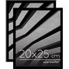 Americanflat Cornice Foto 20x25 cm Nere - Set di 2 Cornici 20x25 cm da Tavolo con Bordo Sottile e Vetro Resistente agli Urti - Portafoto con Ganci e Cavalletto Integrati per Pareti e Ripiani