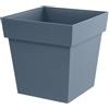 EDA - Vaso Quadrato per Fiori Toscana 32 cm - Capacità 22 L - 32 x 32 x 32 cm - Blu Jeans