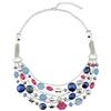 Bocar Collana Multistrato Stile Boho Rose+blue con Perle di Vetro Colorate Donna Casuale Regalo (NK-10061-Rose+blue)