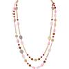 Bocar 14K Placcato Oro Catena di Collegamento 2 Strati di Cristallo Legno Acrilico colorato Donne Partito Lungo Collana Regalo (NK-10084-pink)