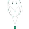 Bocar Collana a 3 Strati Catena Lunga in Acrilico, Stile Minimalista Casual per Donna (NK-10036-dark green)