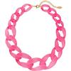 BOCAR Collana Choker Chunky Statement con Catene a Rete e Perline Dipinte in Acrilico, Stile Bohemiano per Donna (NK-10510-Phlox Pink)