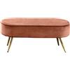 Poggia Piedi in Velluto Cipria e Oro - Design Elegante Arredo Living | Brandani