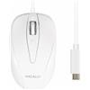 Macally UCTURBO Mac PC mouse ottico con cavo USB-C bianco grigio Thunderbolt 3 e 4
