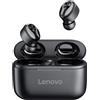 Lenovo Cuffie Bluetooth Lenovo HT18 nere con custodia di ricarica e Bluetooth 5.0