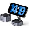 Ugreen Caricabatterie induttivo Qi 2W1 Ugreen W256 per Iphone, Airpods, 20W (nero) + cavo Usb-C a Usb-C 1M