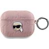 Karl Lagerfeld, custodia per AirPods Pro con monogramma Karl Head in rilievo, rosa