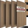 Set Di 4 Pannelli Acustici Effetto Legno, Pannelli Fonoassorbenti Decorativi per