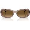 Ray-Ban Occhiali da Sole RB2221 6827M2 Beige Trasparente/Marrone Sfumato Donna Polarizzati 56/18/145
