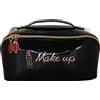 Camomilla Beauty Case da Viaggio "Make Up" Nero Lucido con Manico