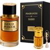 FRAGRANCES BY SASSO Fragranza GOLD POWER - FRAGRANCES BY SASSO - Cofanetto Luxe - Estratto di profumo 50 ml + muschio 3 ml + 10 campioni in omaggio - Cofanetto regalo uomo e donna - Collezione Privee